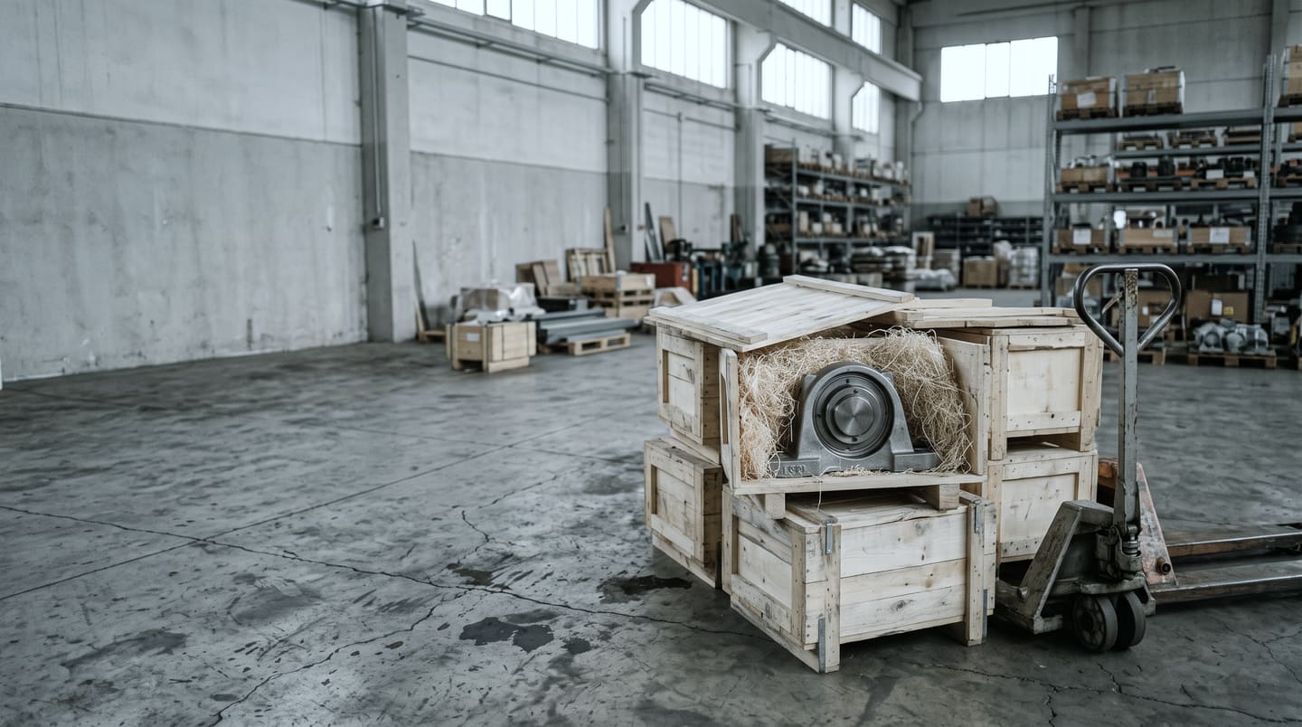 Crates in a warehouse